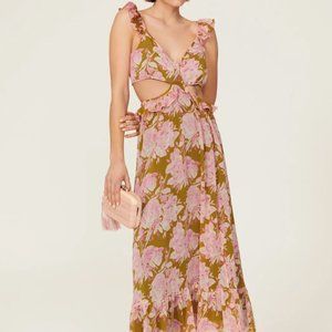 LIKELY Katerina Ruffle-Embellished Floral Midi Dress
